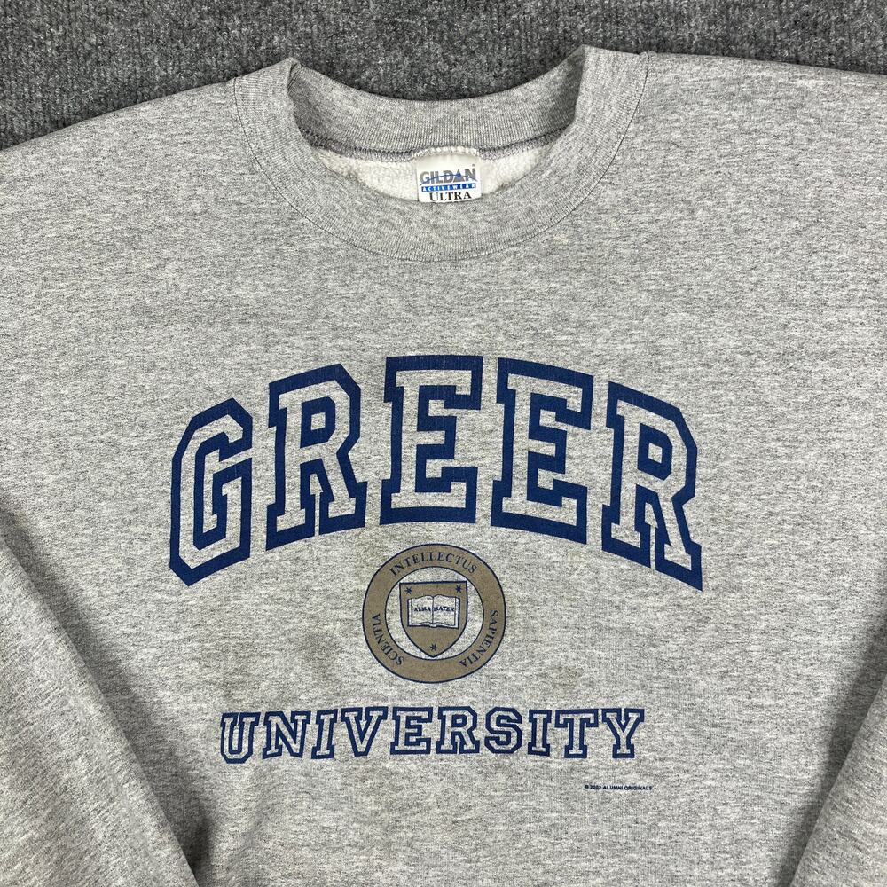 Gildan Sweatshirt Mens Size XXL Gray Greer University Crewneck College Graphic